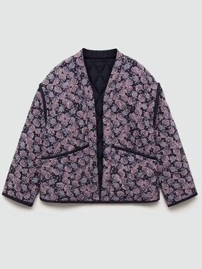 Mango Floral Quilted Jacket